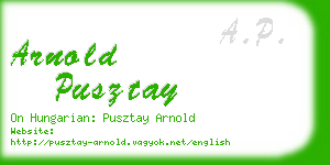 arnold pusztay business card